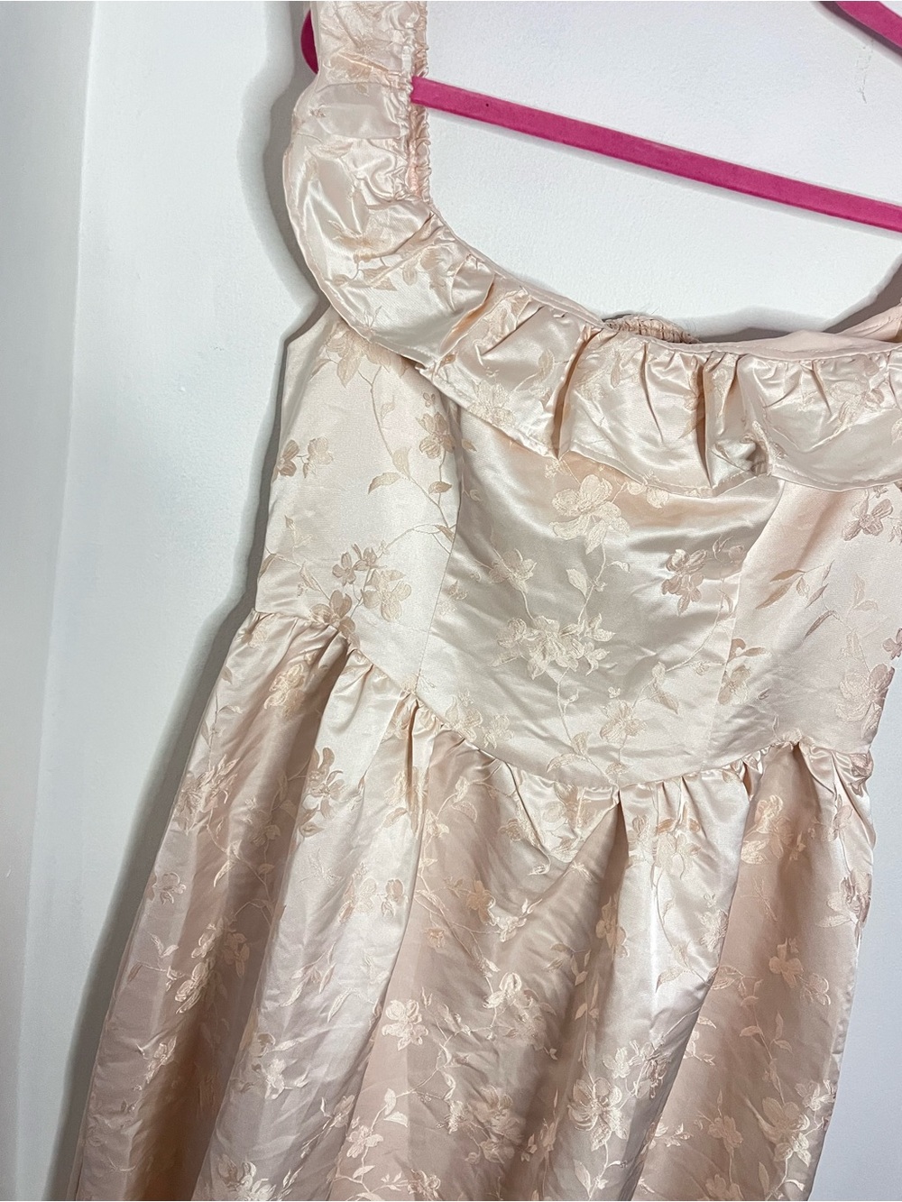 Petal & Pup Vivien Jacquard Print Nude/Blush Pink Maxi Dress Size XL - Picture 9 of 11